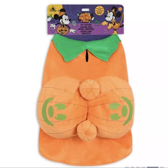 Mickey Mouse Pumpkin Dog Costume Halloween Glow In The Dark Disney Store NEW - Picture 5 of 10